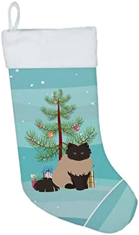 Caroline's COLOROPOint perzijski hymalayan 2 mačka vesela božićna čarapa, kamin Viseći čarape Božićna sezona