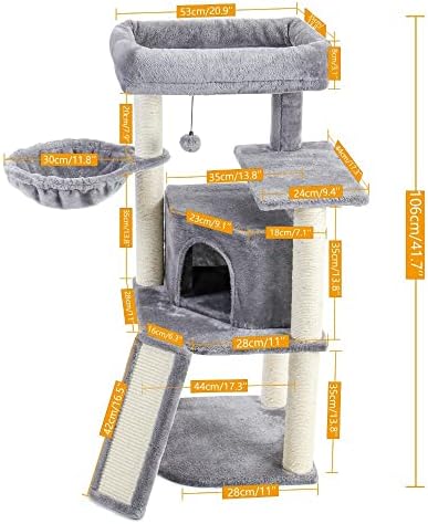 TAZSJG Multi-Level Cat Tree Play House Climber Activity Center Tower Hammock Condo Furniture Scratch