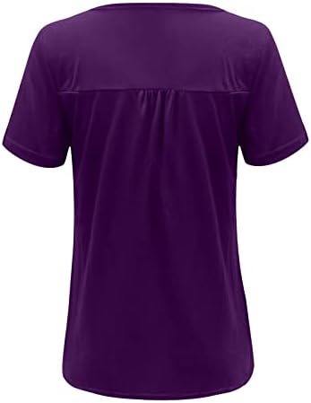SERYU ženska košulja sa kratkim rukavima Plus Size puna dugmad down V izrez vrhovi Casual labave bluze