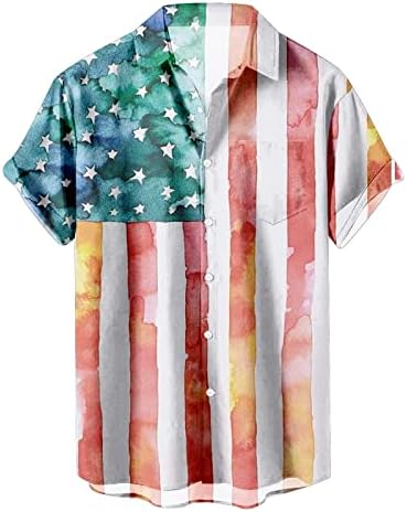 2023 Nove muške američke zastave Patriotske majice za muškarce 4. jula gumb kratkih rukava s kratkim