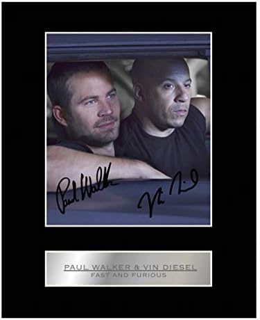 ikonične slike Paul Walker i Vin Diesel potpisali su montirani Foto displej Brzi i žestoki