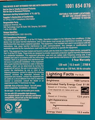EcoSmart ekvivalent od 100 vati A19 Prigušiva Energy Star LED sijalica meka Bijela