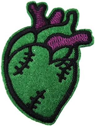 Halloween DIY anatomsko srce zeleno vezeno željezo na patch applique