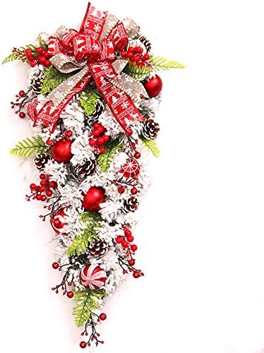 GGYDD Umjetna božićna suza ukrasna, ručno izrađena naopačka simulirana grožđeg božićnog stabla