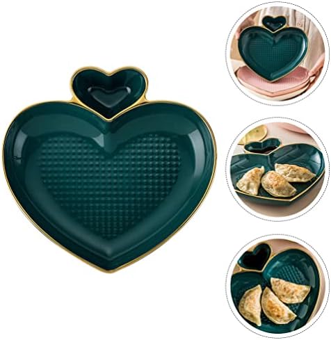 Upkoch veggie stay keramičke ploče sa tanjirom u boji: 4pcs oblik srca japanska suši ploča koja servira ladicu