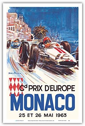 Velika nagrada Monaka Evropa-Formula One F1-Poster za trke starih automobila Michela Beligonda c. 1963-Master