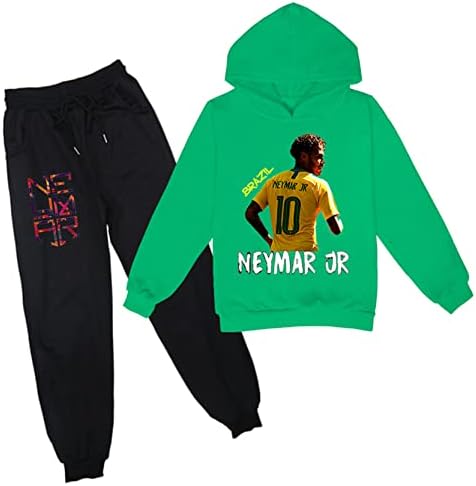 JINGO936 Little Boys Girls Grafički trenerke Neymar JR Outfit-s kapuljačom i jogging hlače za djecu