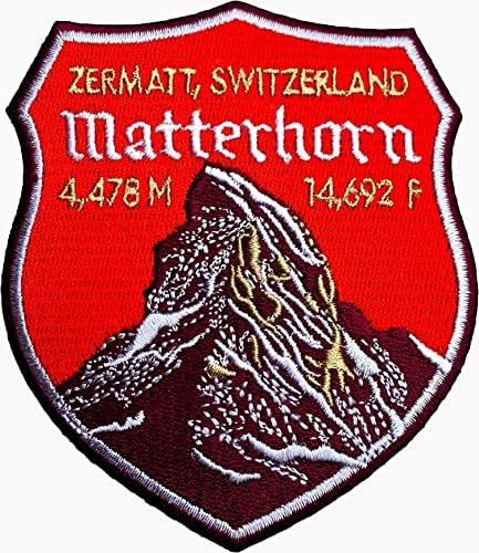Mount Matterhorn Zermatt Švicarska Iron na zakrpa / 3,5 inča Vezena značka Applique Motif Trekking