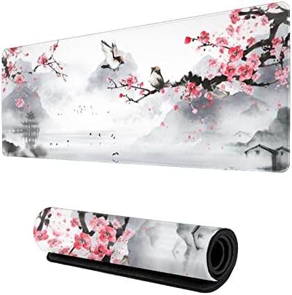 Cherry cvjet mocing pad miša jastučić miša 31,5 x 11,8 inča japanska ružičasta sakura mouse jastuk za