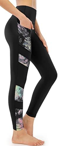 Persit ženske tiskane joge hlače sa 2 džepa, visoki struk koji ne vidi trma kontrola trbušnjaka 4 smjerna