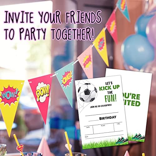 LWBeo rođendanske pozivnice, poziva za nogometnu zabavu, djeca srećne rođendane zabave, 20
