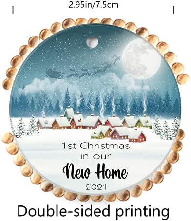 Waytindow 2021 Božićni ukras Božićni ukrasi keramički okrugli ukrasi za božićnu jelku ukras