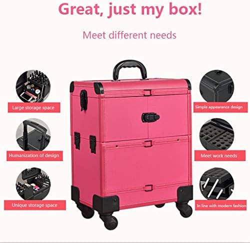 N / A Veliki kapacitet prijenosni šminkanje kofer kofer za nokte za šminku Case PVC kožna futrola