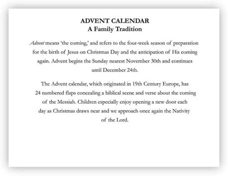 Bulk vjeruju Cardstock rođenja Advent kalendari, sve je moguće za One koji vjeruje Mark 9: 23