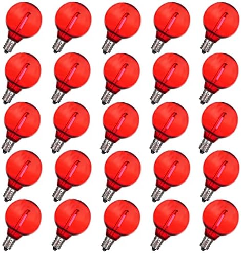 NIOSTA 25 pakovanja G40 LED Božićne zamjenske sijalice, prozirne sijalice Crvenog globusa za