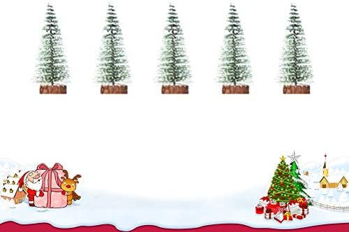 Abaodam 5 kom Mini božićno stablo Desktop malog ukrasnog tabela Cedar sa lampom za kućne dekorativne