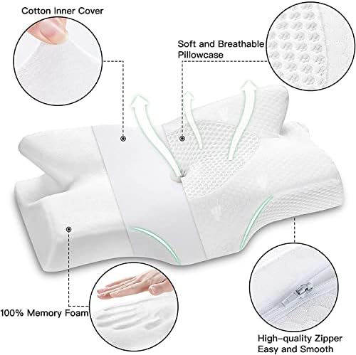 Elviros cervikalni memorijski jastuk za pjenu, konturološki jastuci za vrat, podesivi ergonomski
