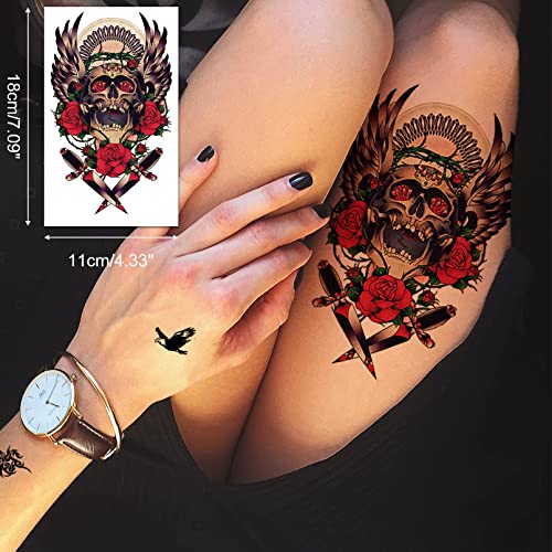 Cuteliili Privremene tetovaže 24 listova za odrasle i djecu, tetovaža od pola rukava za muškarce, vodootporne