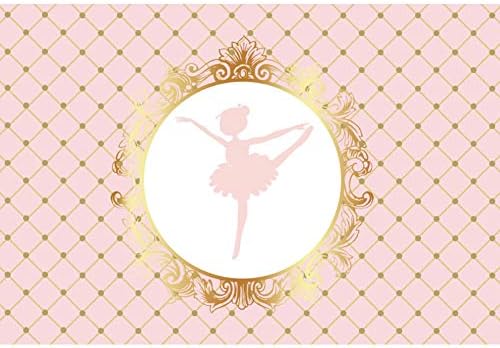 Leyiyi 5x3ft Sažetak djevojčica balerina u Tutu haljini ples Pink Zlatna pozadina Baby Shower Rođendanska zabava