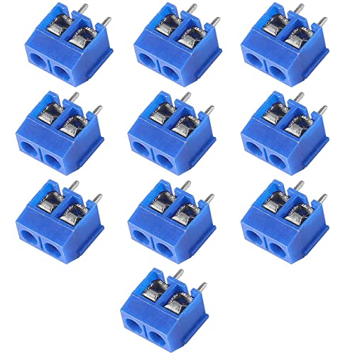 2-pinski konektori vijčanih priključnih blokova za montiranje na PCB 5mm korak,10kom KF301-5.0 bakarne
