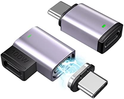 Sheest USB C magnetski adapter Ravni + magnetski USB C adapter Desni ugao 100W Brzi punjenje 11Pins 480Mbps