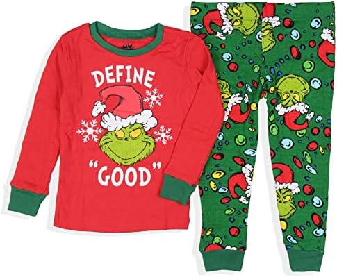 Dr. Seuss kako je Grinch ukrao Božićna svjetla koja odgovaraju porodičnom setu pidžame