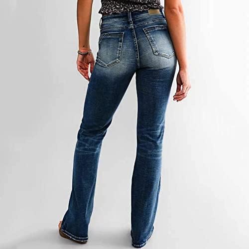 Novi pravac na pantalonama srednji struk Moda uznemireni Casual ženske 90-ove Flare farmerke kratke džins