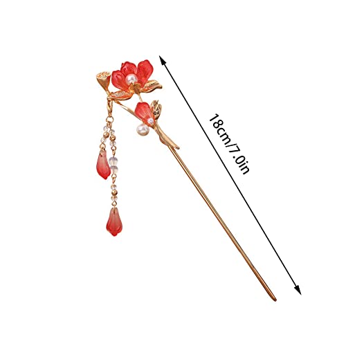 KuuGuu 2 kom kineski tradicionalni cvijet kosa štapići Vintage, ukosnice Kineski ukosnice Vintage cvijet
