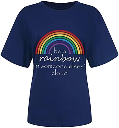 pbnbp ženske Pride Shirts Summer Loose Fit LGBT Parada ponosa Outfiti kratki rukavi Rainbow štampani vrhovi Casual