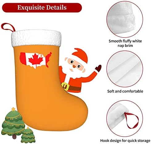 SAD Karta Kanadska zastava Božićne čarape Xmas Dekoracija Klasik 18 inča kamin Viseći čarapu