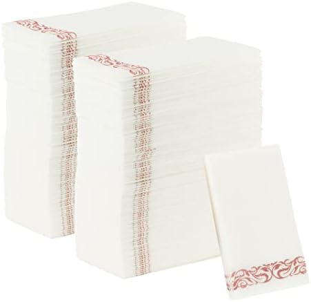 Party Bargains ručnici za pakete, 200 paketa, 13 x 16 bijela sa ružičastom čipkom, meki ručnici