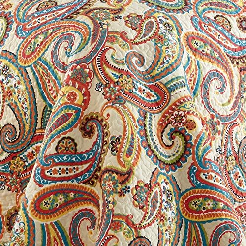 Levtex Početna Alyssa Paisley King Cotton Quilt Podesite jesenje boje