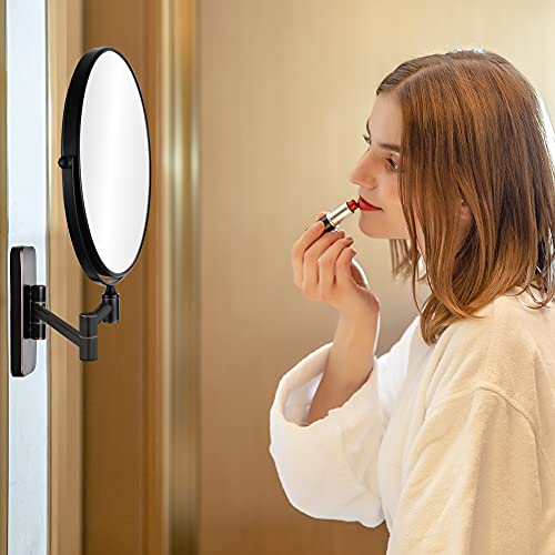 GURUN 8-inčni dvostrani zidni retrovizori za šminkanje sa 10x uvećanjem ogledalo za kupatilo za Hotel,