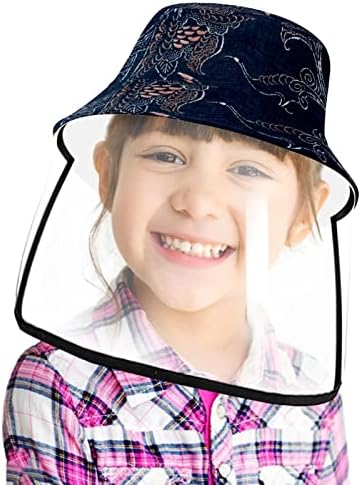 Zaštitni šešir za odrasle sa štitnikom za lice, ribarsko šešir protiv sunčeve kape, mornarsko plavo vintage