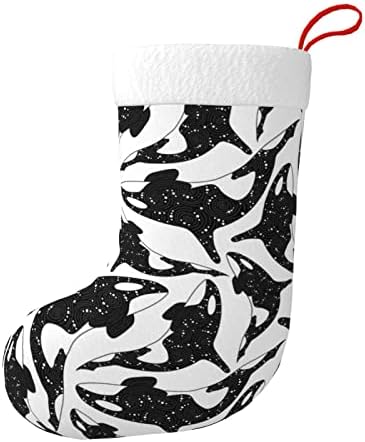 Austenstern Božićne čarape ubojica kitova bijeli Galaxy dvostrani kamin viseći čarape