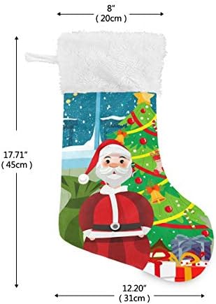 Pimilagu Santa Claus sa božićnim božićnim čarapama 1 pakovanje 17.7 , viseći čarape za božićnu ukrasu