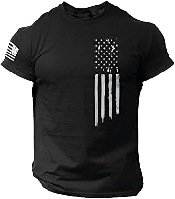 Muška američka majica za zastavu Ljetni casual kratkih rukava Grafičke majice Print Tops Cool Mišićna vježba
