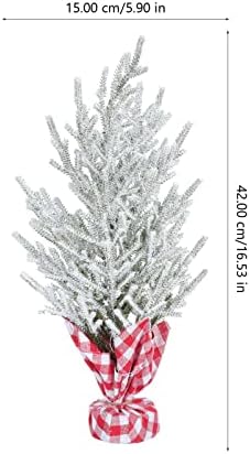AMOSFUN SNOW FROSTED mini božićno drvce: bijeli umjetni bor xmas Drveće odvojeno sprej snijeg