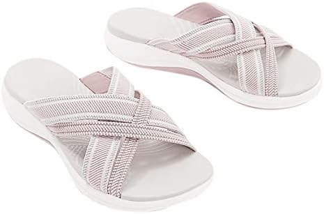 Ženske ljetne plaže tobogani ravne klinaste papuče elastične sandale sa otvorenim prstima meke udobne papuče sa