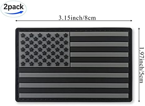 JBCD Sve crne američke zastave zastite crne američke taktičke flastere - PVC gumeni kukični i petlje zastepeni