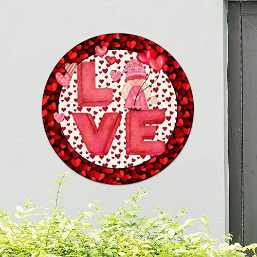 Cuwkisssign Decorn Decor okrugli metalni limenki znak Zidne plakete Valentinovo voli gnome metalni