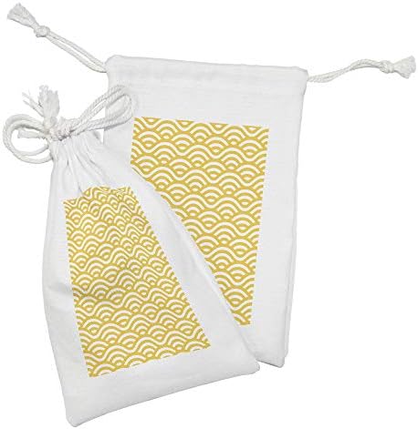 Ampesonne žuta i bijela torbica Tkanina od 2, horizontalno apstraktni valovi za morsku okeanu Ljetna