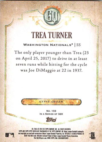 2018 gornje od gornjeg kraljevske kraljevine 103 Thea Turner Washington Nacional Baseball Card