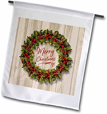 3drose slika Holly Wearhe dizajna s tekstom sretan Božić - ne pravi drva - zastave