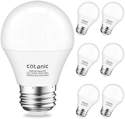 8 pakovanja LED plafonske ventilatorske sijalice 2700k toplo bijele, Cotanic A15 mala sijalica E26