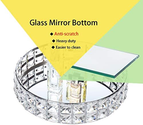 Feyarl Stakleno Ogledalo Protiv Ogrebotina Površina Kristalna Posuda Za Šminkanje Ornate Nakit Trinket
