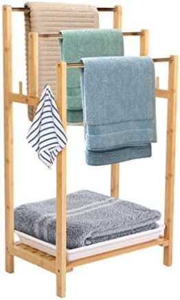 Wanlisell Slobodni ručnik za ručnik kupaonica bambusov držač za ručnik 3 slojna od nehrđajućeg čelika