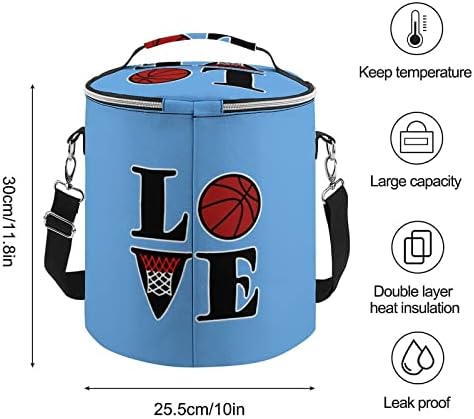 Volim Košarka ručak Tote Bag nepropusni za višekratnu upotrebu Cooler Box torba za ured piknik plaži