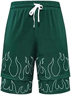 Boomlemon Muške košarkaške kratke hlače za trening Atletski trkeći kratke hlače MESH grafički print