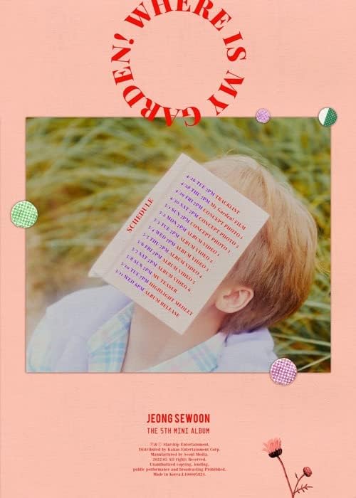 Jeong Deongoon gdje je moj vrt! 5HT mini album Sadržaj + poster na paketu + zapečaćeno za praćenje